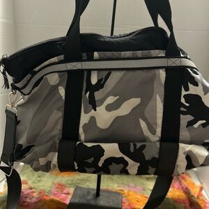 And1 Black, Gray, and White Camo Duffel Bag